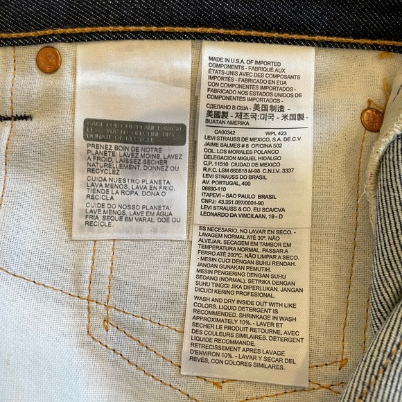 levis selvedge Jeans 04511- 2596 white oak cone denim made in usa - Picture 6 of 10